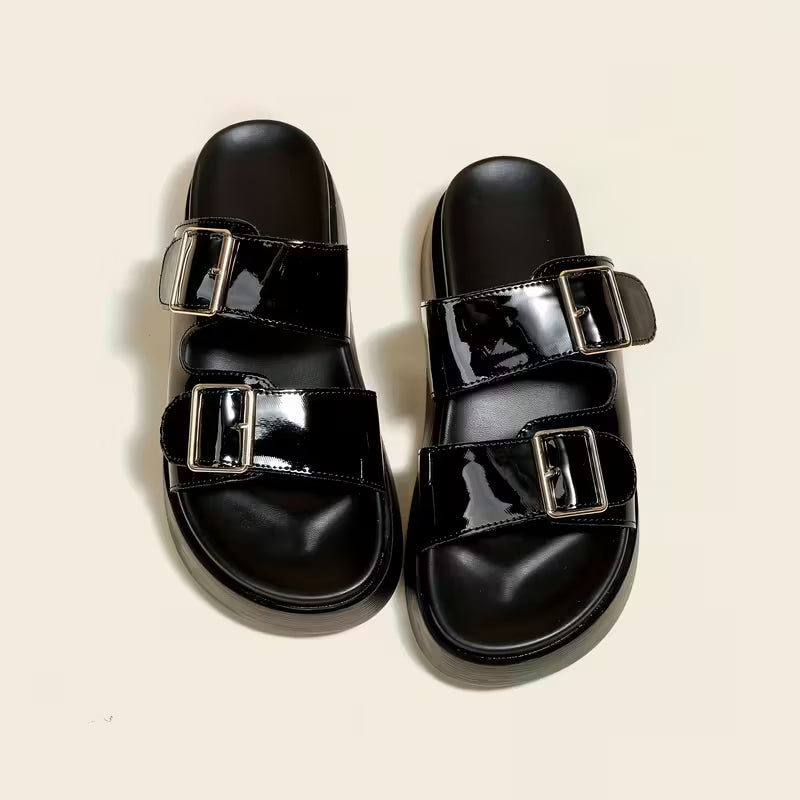 Sandalias de mujer de color liso, y con suela gruesa